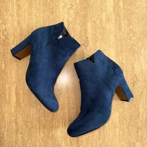 K Studio Navy Suede Ankle Booties